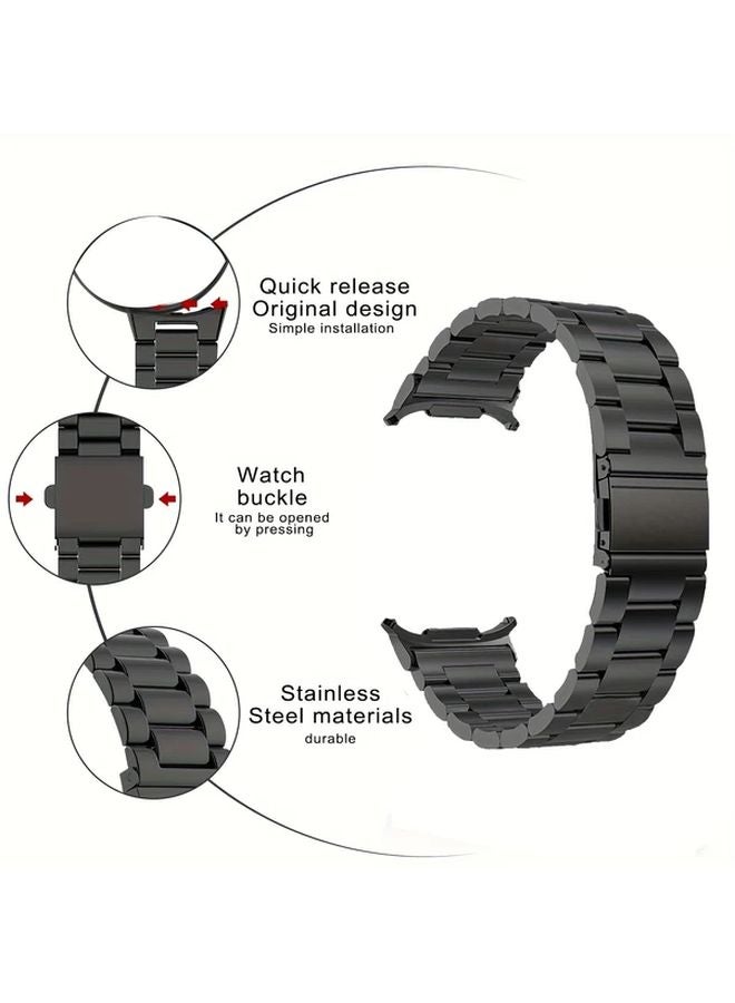 Black Stainless Steel Watch Band Quick Release For Galaxy Watch 7 40mm - Image 4